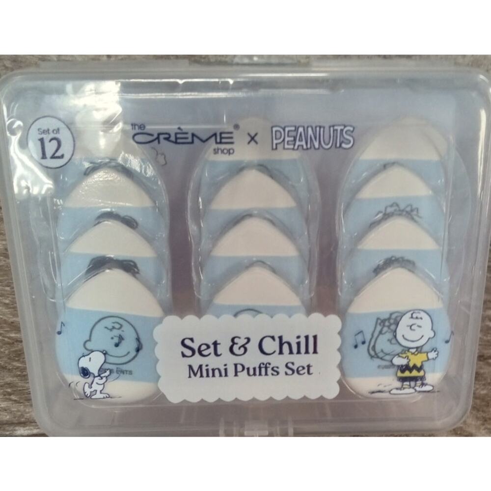NEW SEALED The Creme Shop x Peanuts Set & Chill Mini Puffs Set of 12   199 200